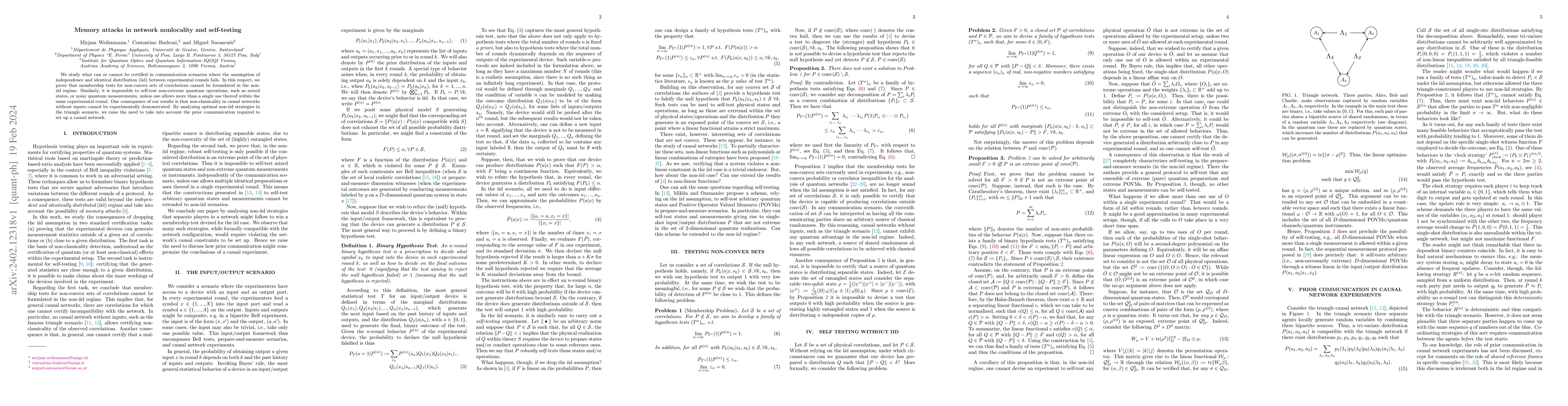 Thumbnail for Memory attacks in network nonlocality and self-testing