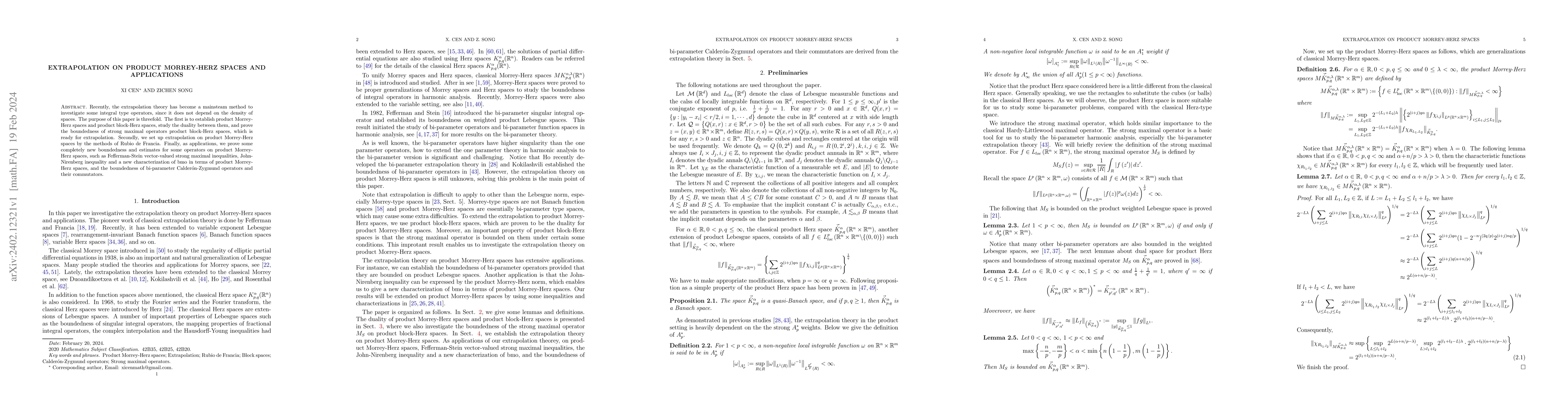 Thumbnail for Extrapolation on product Morrey-Herz spaces and applications