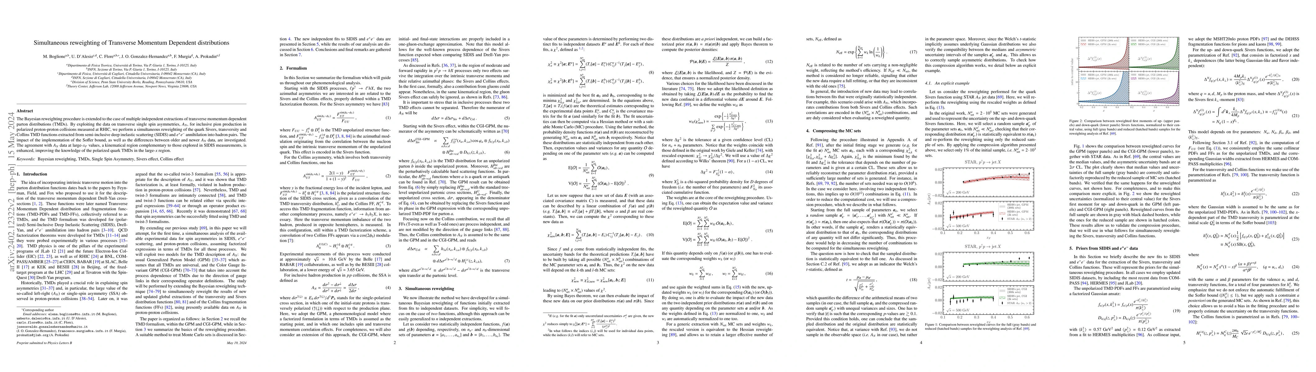 Thumbnail for Simultaneous reweighting of Transverse Momentum Dependent distributions