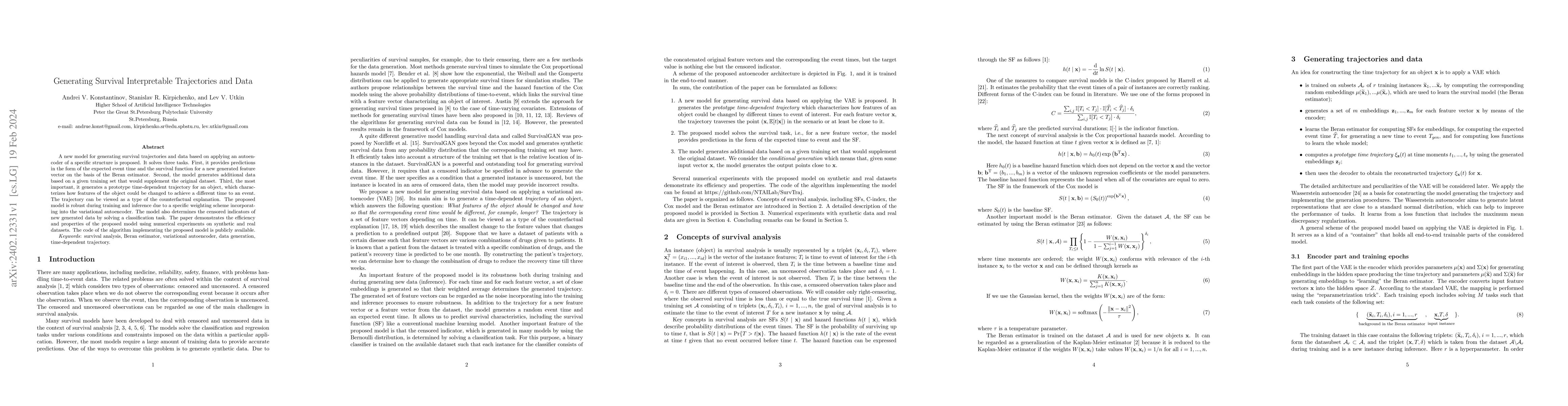 Thumbnail for Generating Survival Interpretable Trajectories and Data