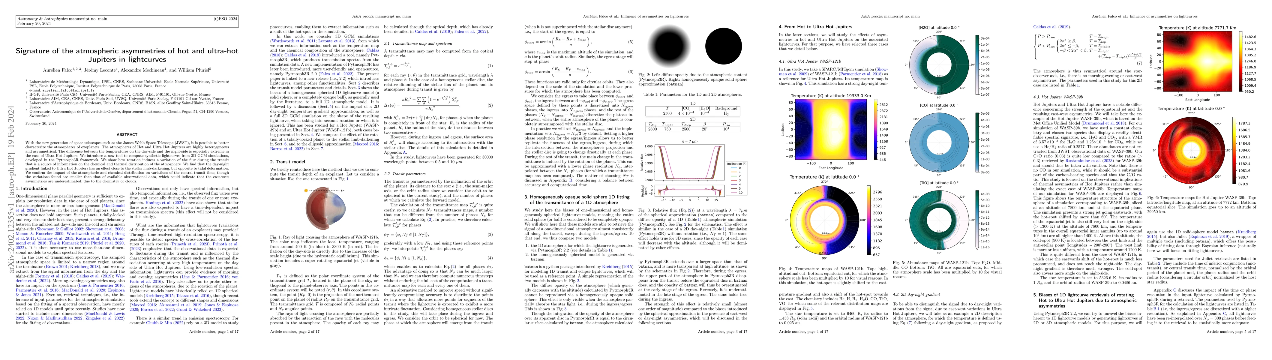 Thumbnail for Signature of the atmospheric asymmetries of hot and ultra-hot Jupiters
  in lightcurves