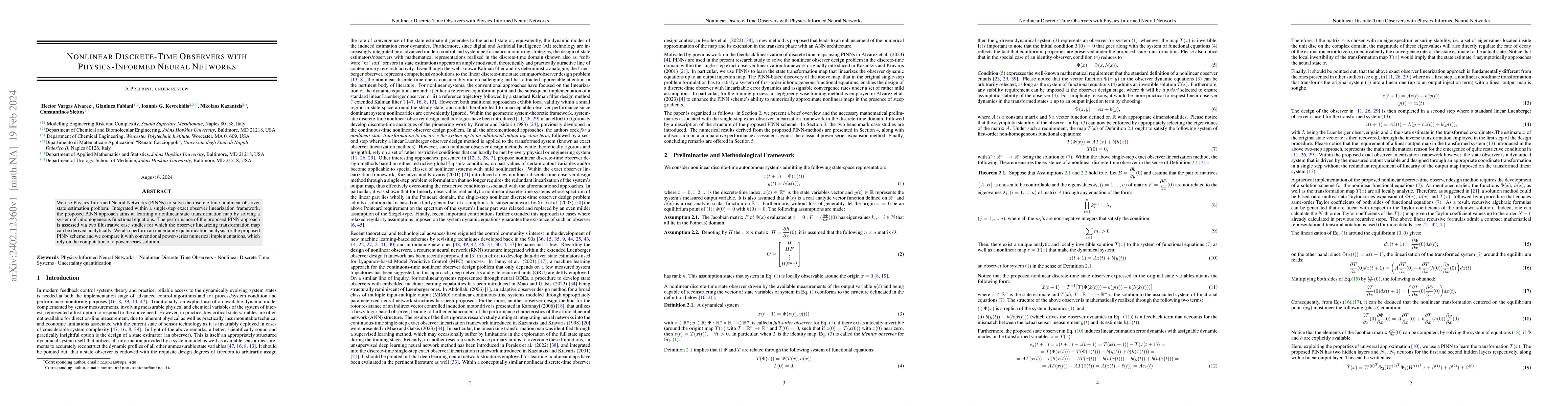 Thumbnail for Nonlinear Discrete-Time Observers with Physics-Informed Neural Networks