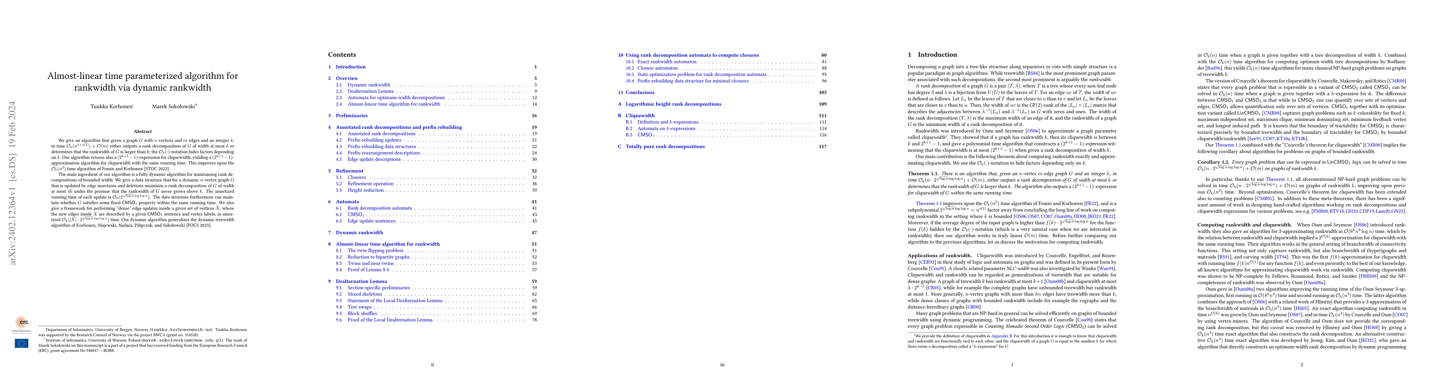 Thumbnail for Almost-linear time parameterized algorithm for rankwidth via dynamic
  rankwidth