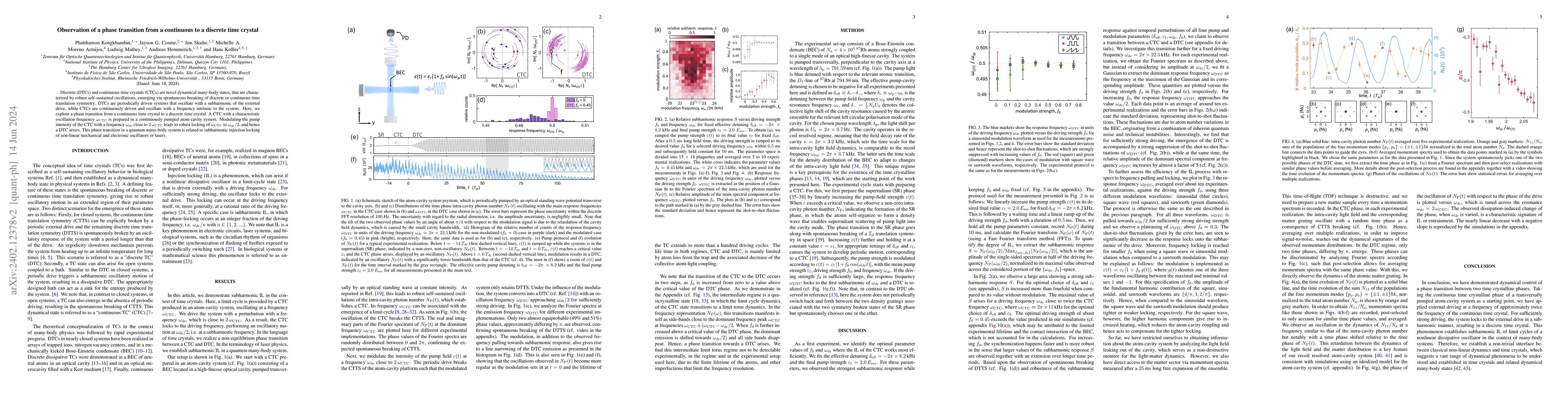 Thumbnail for Observation of a phase transition from a continuous to a discrete time
  crystal