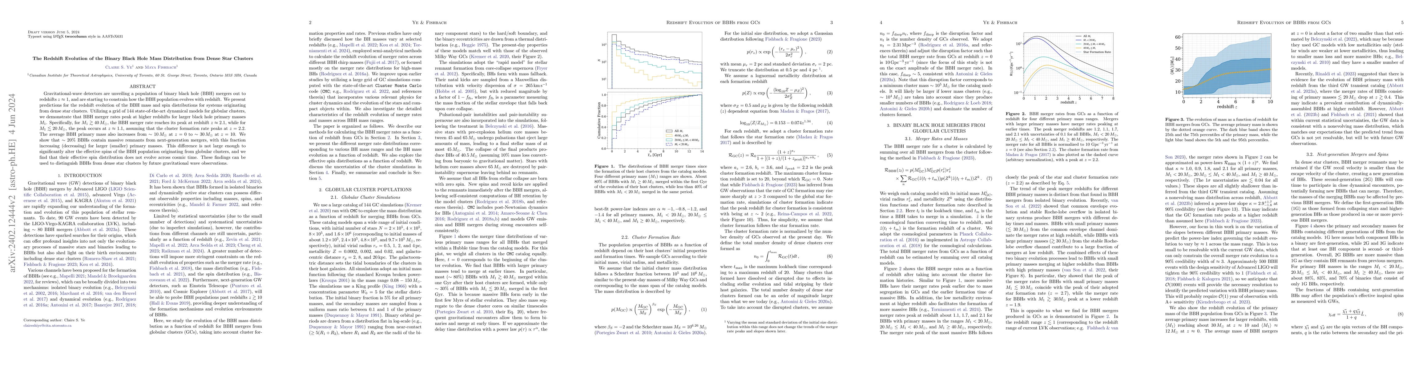 Thumbnail for The Redshift Evolution of the Binary Black Hole Mass Distribution from
  Dense Star Clusters