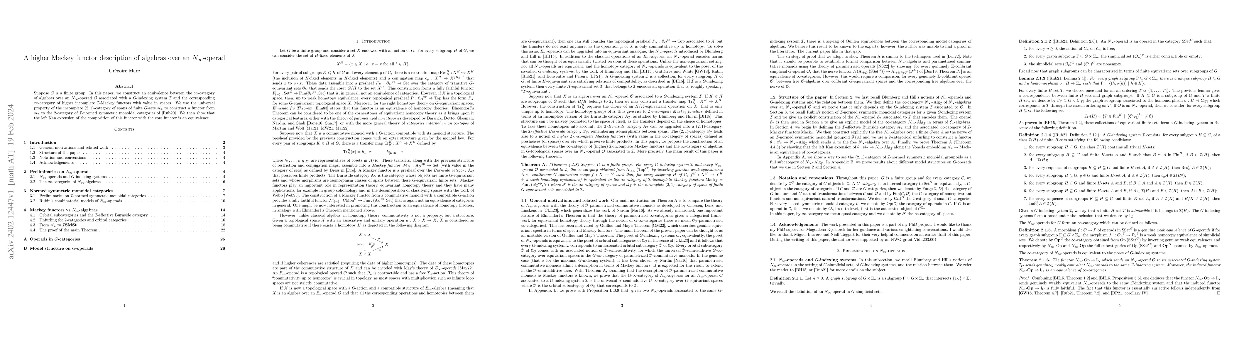 Thumbnail for A higher Mackey functor description of algebras over an
  $N_{\infty}$-operad
