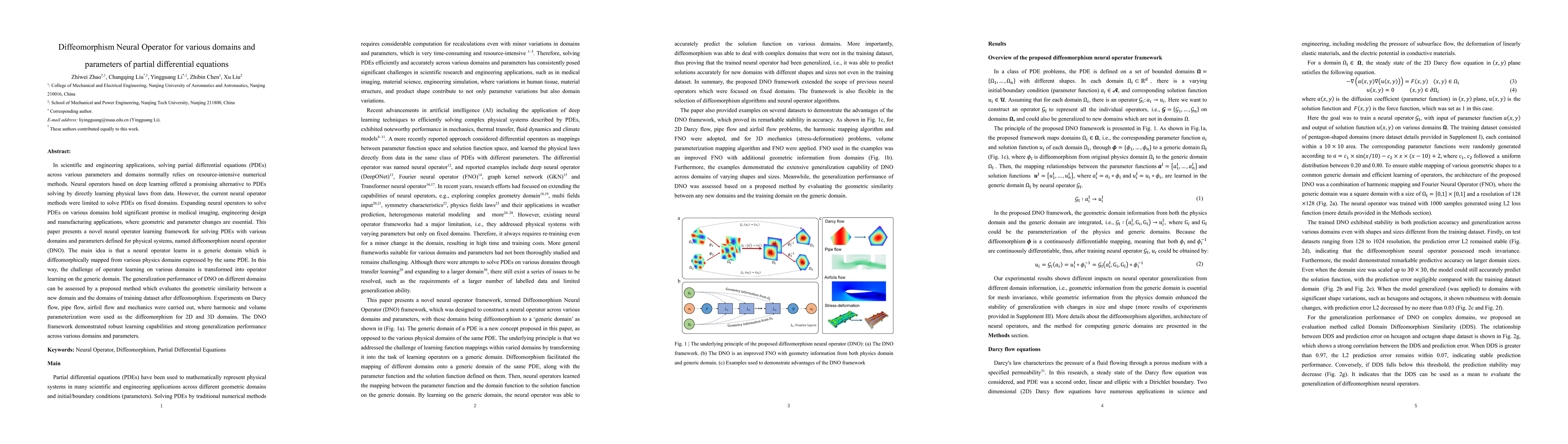 Thumbnail for Diffeomorphism Neural Operator for various domains and parameters of
  partial differential equations