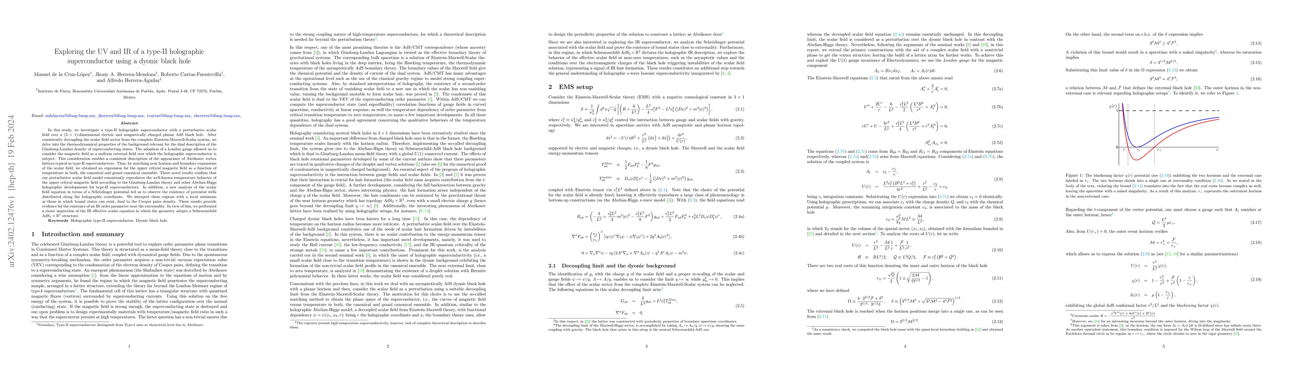 Thumbnail for Exploring the UV and IR of a type-II holographic superconductor using a
  dyonic black hole