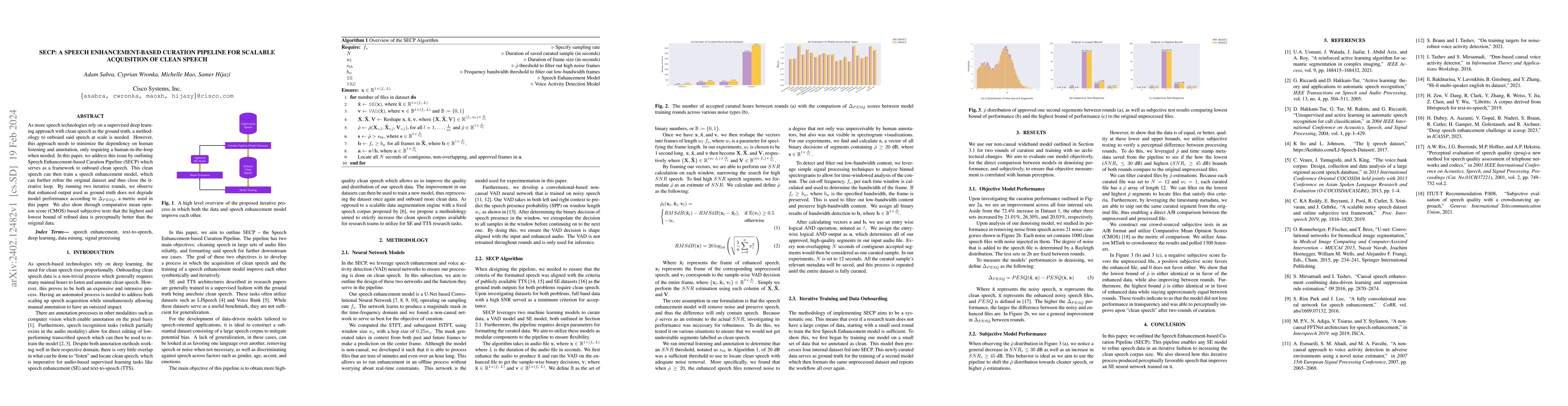 Thumbnail for SECP: A Speech Enhancement-Based Curation Pipeline For Scalable
  Acquisition Of Clean Speech