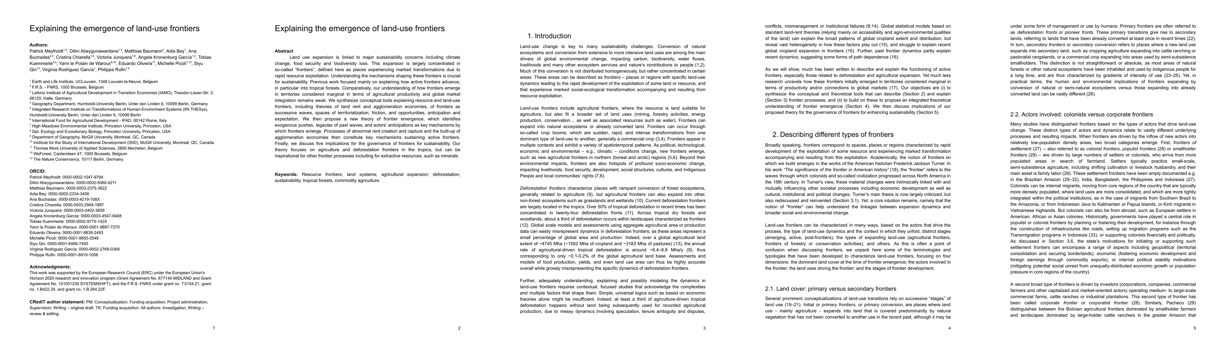 Thumbnail for Explaining the emergence of land-use frontiers