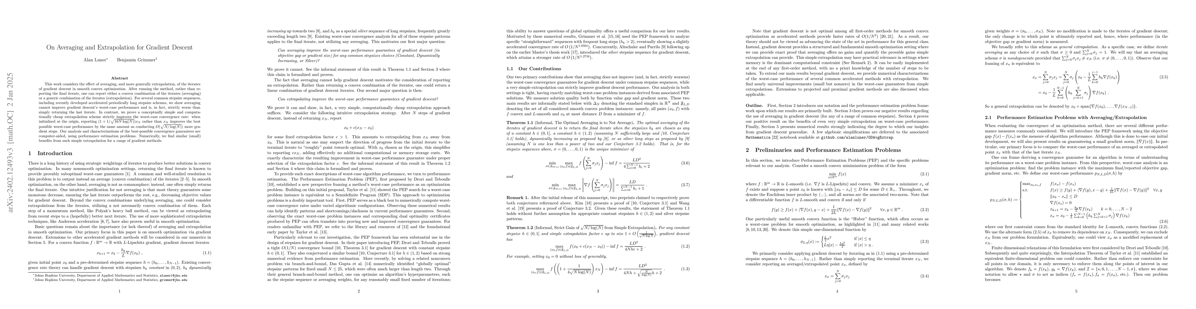 Thumbnail for On Averaging and Extrapolation for Gradient Descent