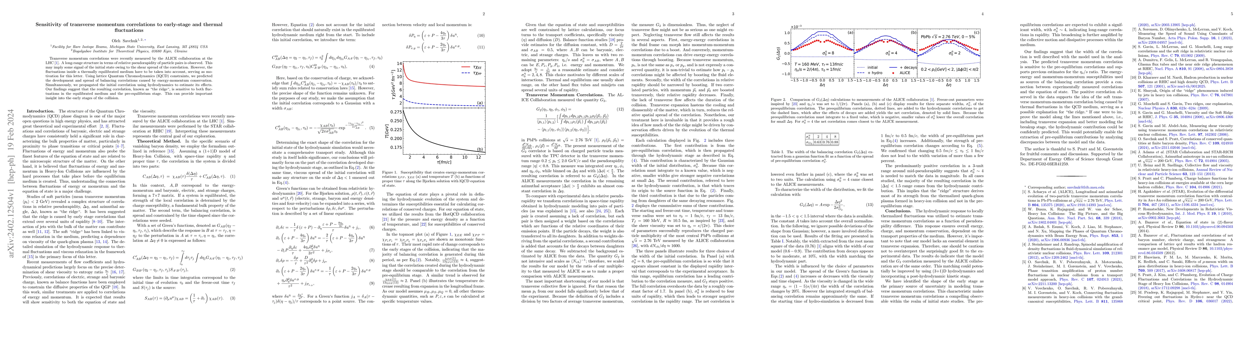 Thumbnail for Sensitivity of transverse momentum correlations to early-stage and
  thermal fluctuations