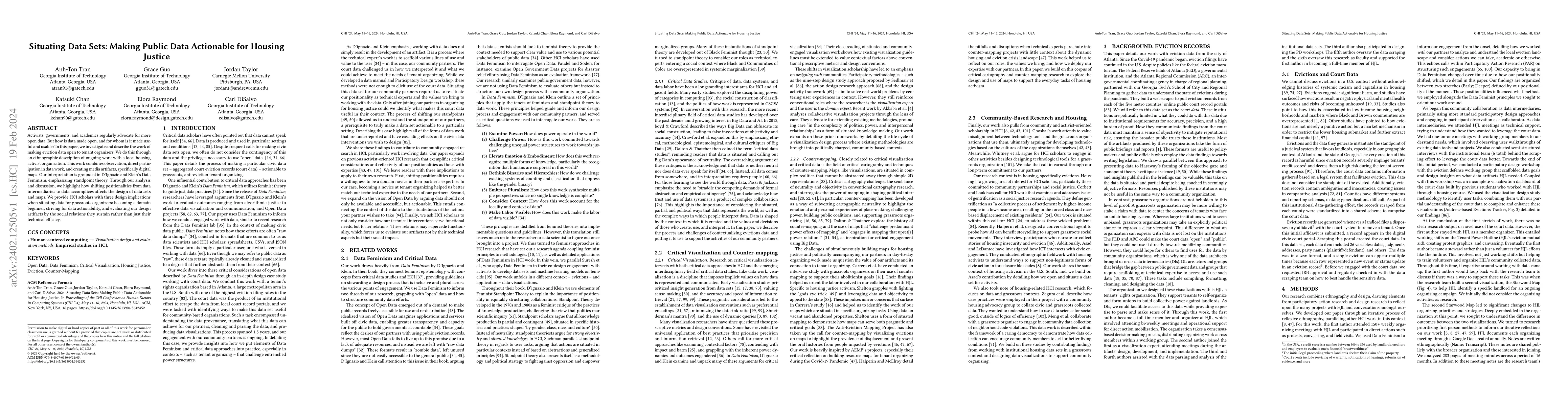 Thumbnail for Situating Data Sets: Making Public Data Actionable for Housing Justice