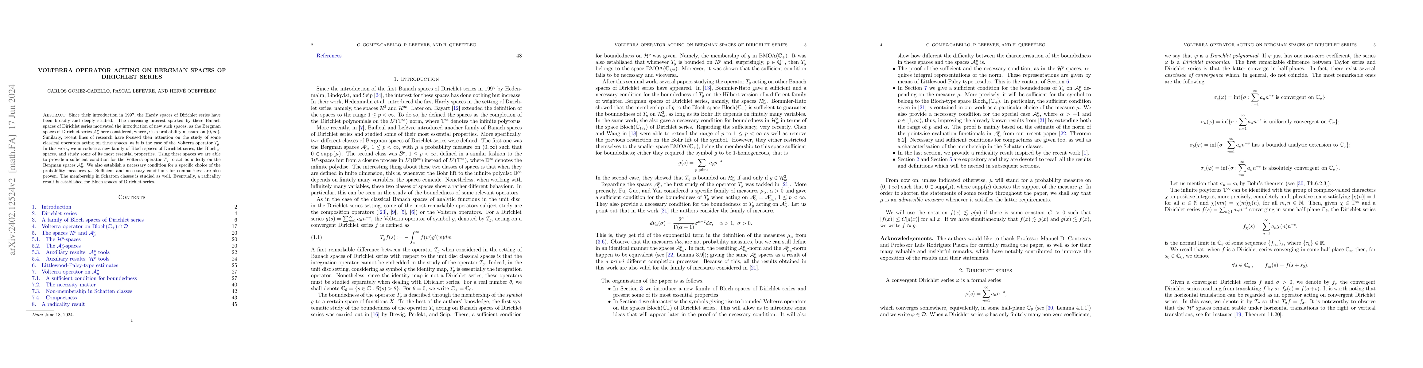 Thumbnail for Volterra operator acting on Bergman spaces of Dirichlet series