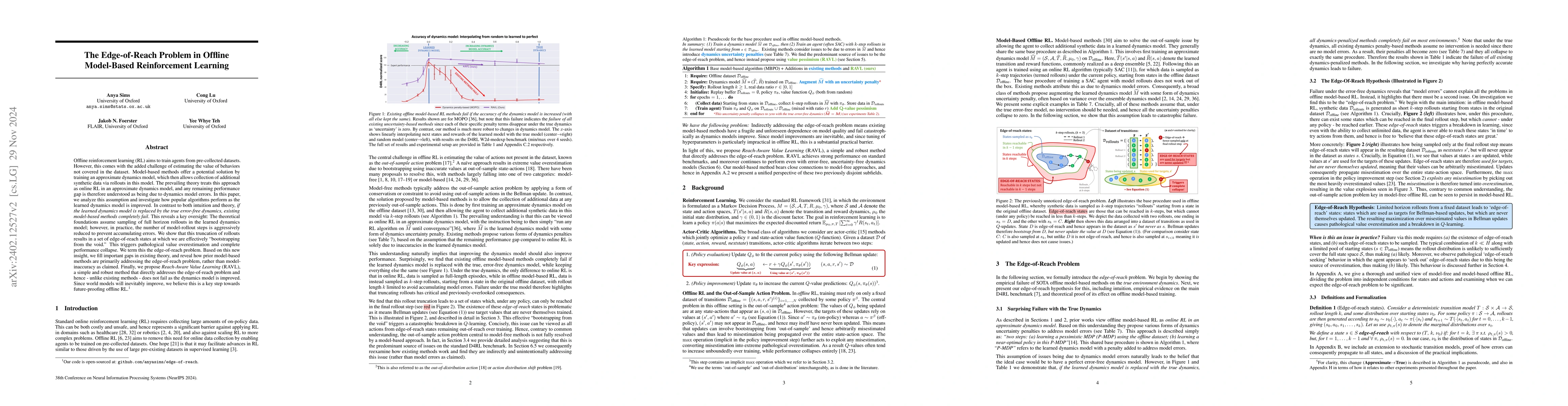 Thumbnail for The Edge-of-Reach Problem in Offline Model-Based Reinforcement Learning
