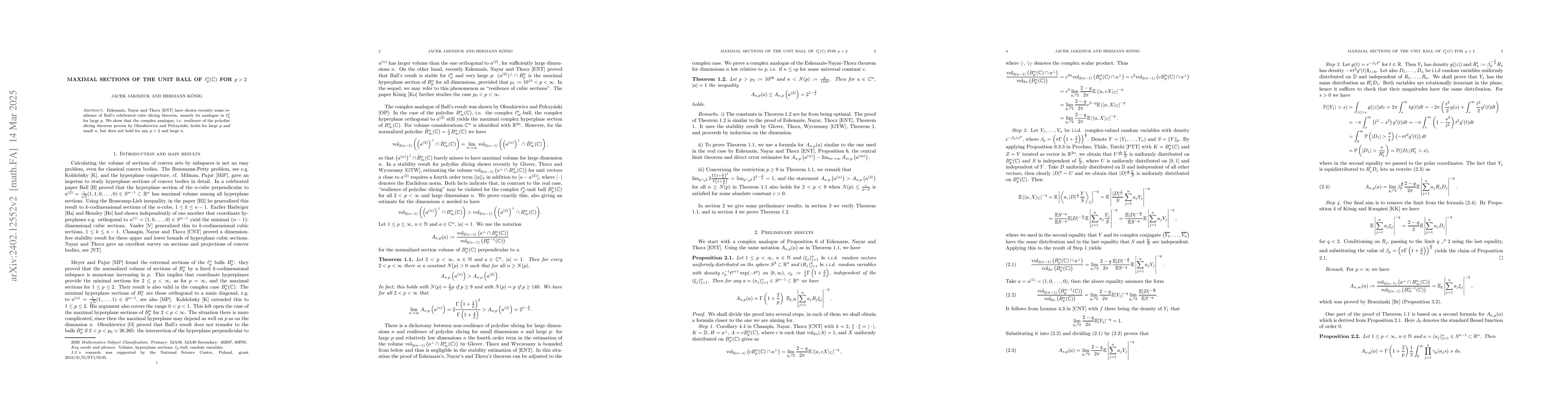 Thumbnail for Maximal sections of the unit ball of $l^n_p(\mathbb{C})$ for $p > 2$