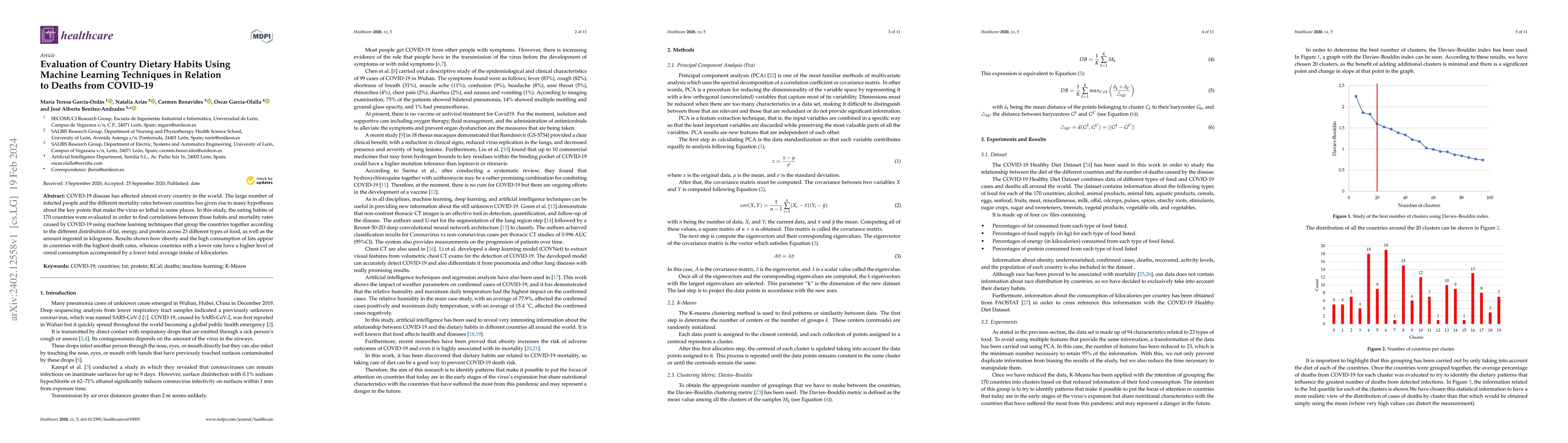 Thumbnail for Evaluation of Country Dietary Habits Using Machine Learning Techniques
  in Relation to Deaths from COVID-19