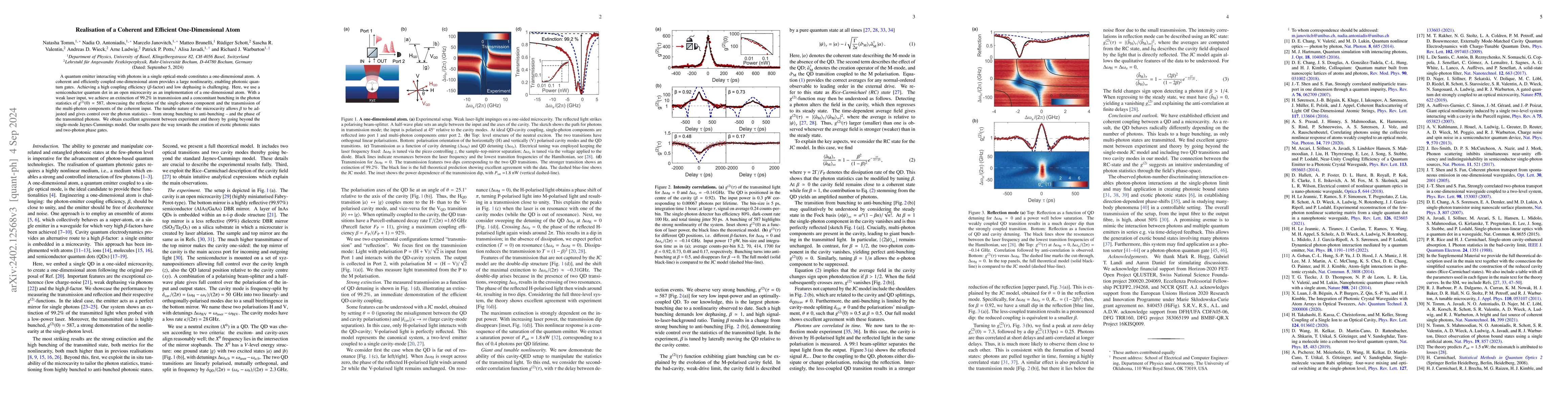 Thumbnail for Realisation of a Coherent and Efficient One-Dimensional Atom