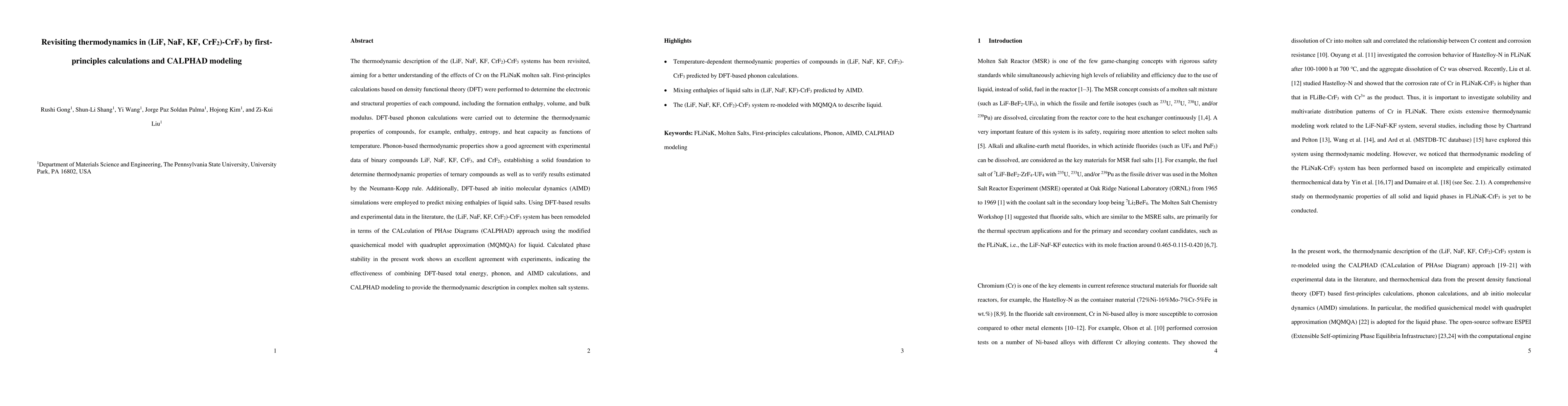 Thumbnail for Revisiting thermodynamics in (LiF, NaF, KF, CrF2)-CrF3 by
  first-principles calculations and CALPHAD modeling