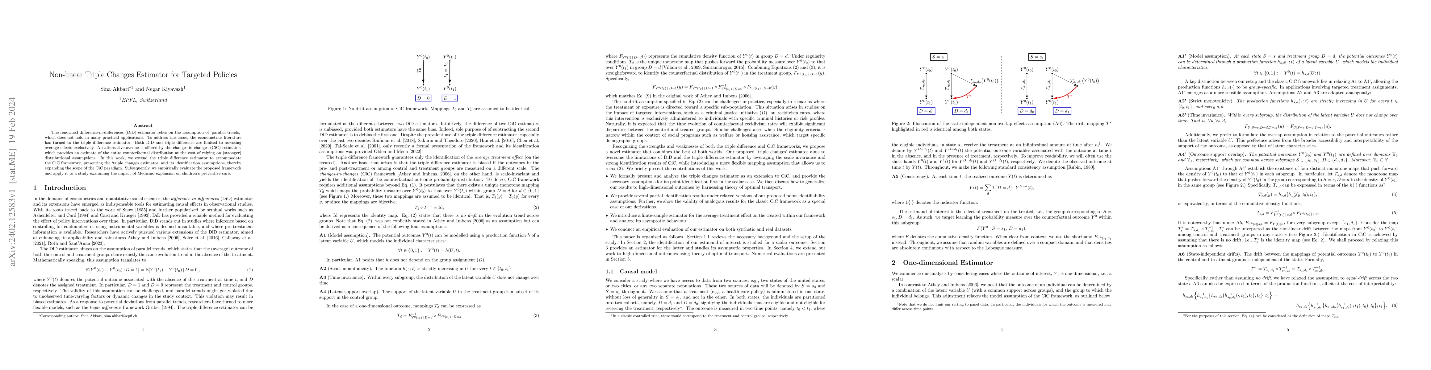 Thumbnail for Non-linear Triple Changes Estimator for Targeted Policies