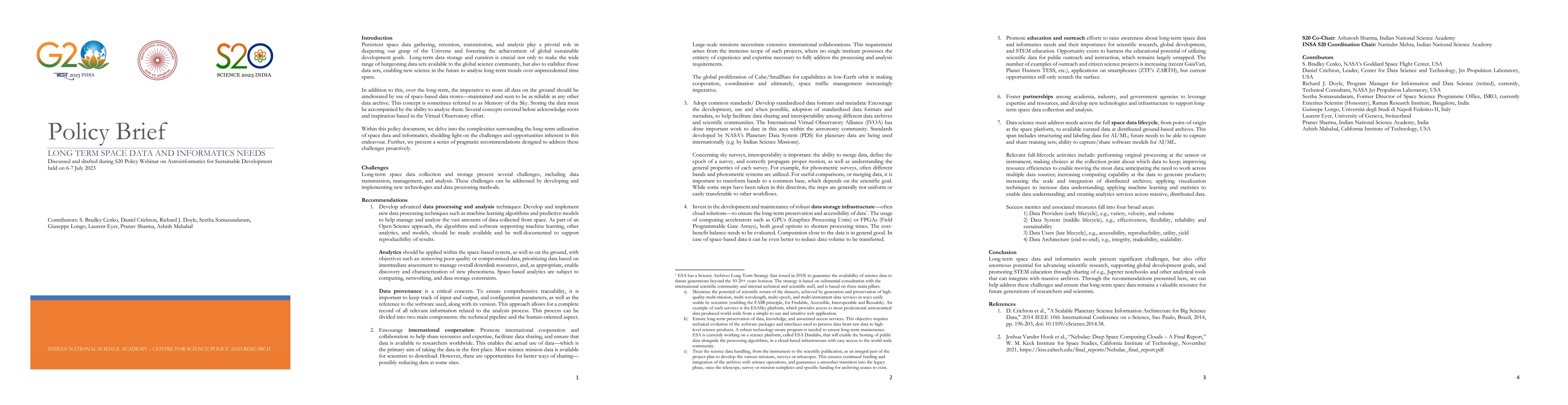 Thumbnail for Long Term Space Data and Informatics Needs