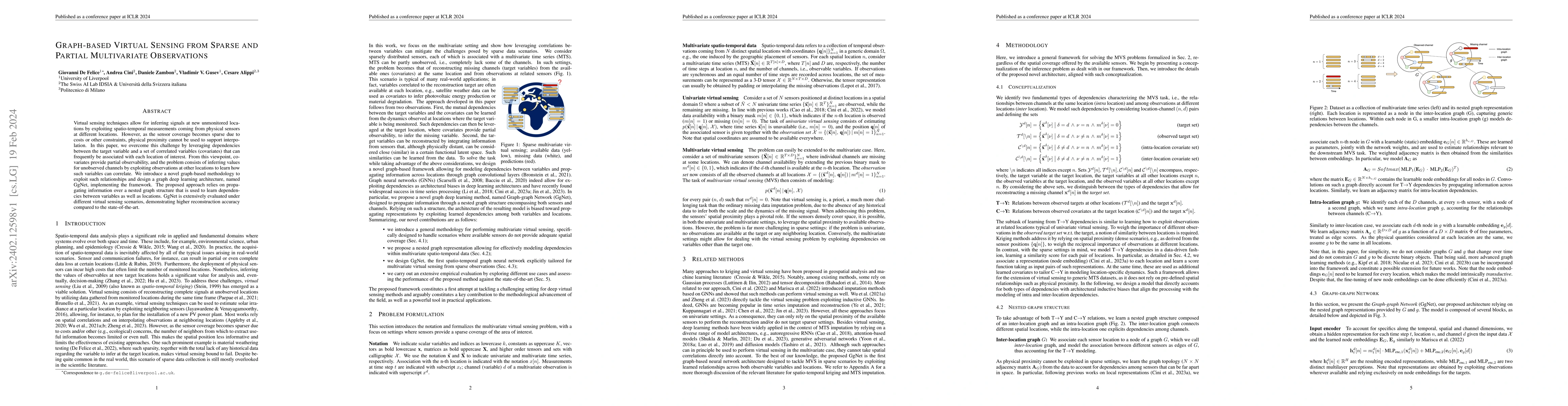 Thumbnail for Graph-based Virtual Sensing from Sparse and Partial Multivariate
  Observations
