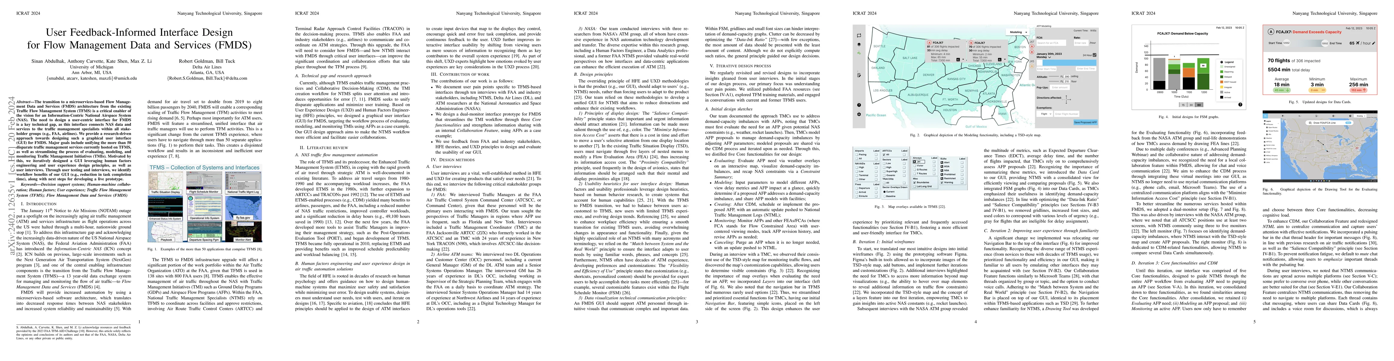 Thumbnail for User Feedback-Informed Interface Design for Flow Management Data and
  Services (FMDS)