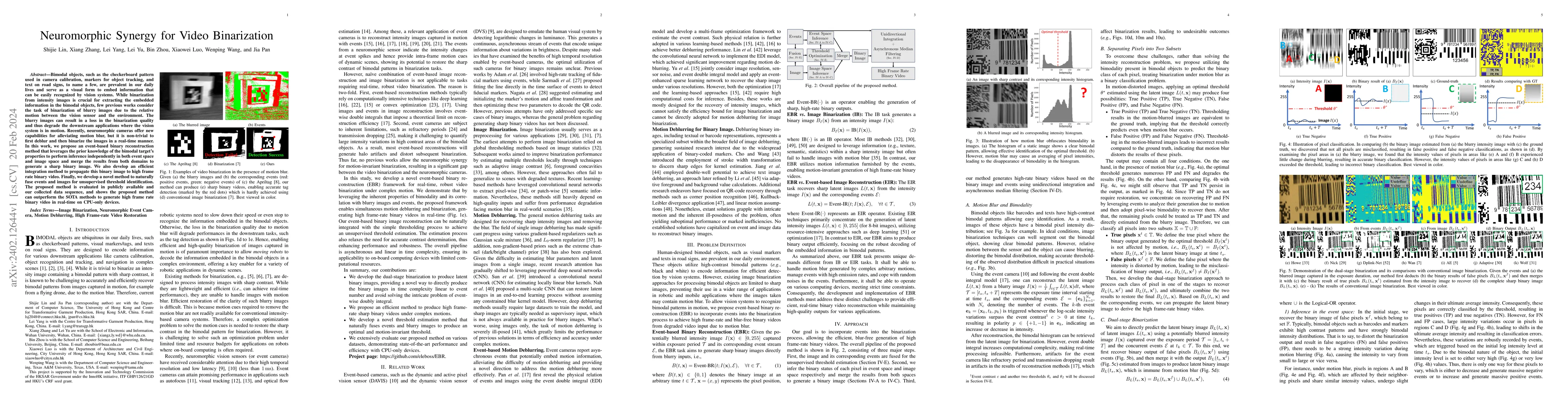 Thumbnail for Neuromorphic Synergy for Video Binarization