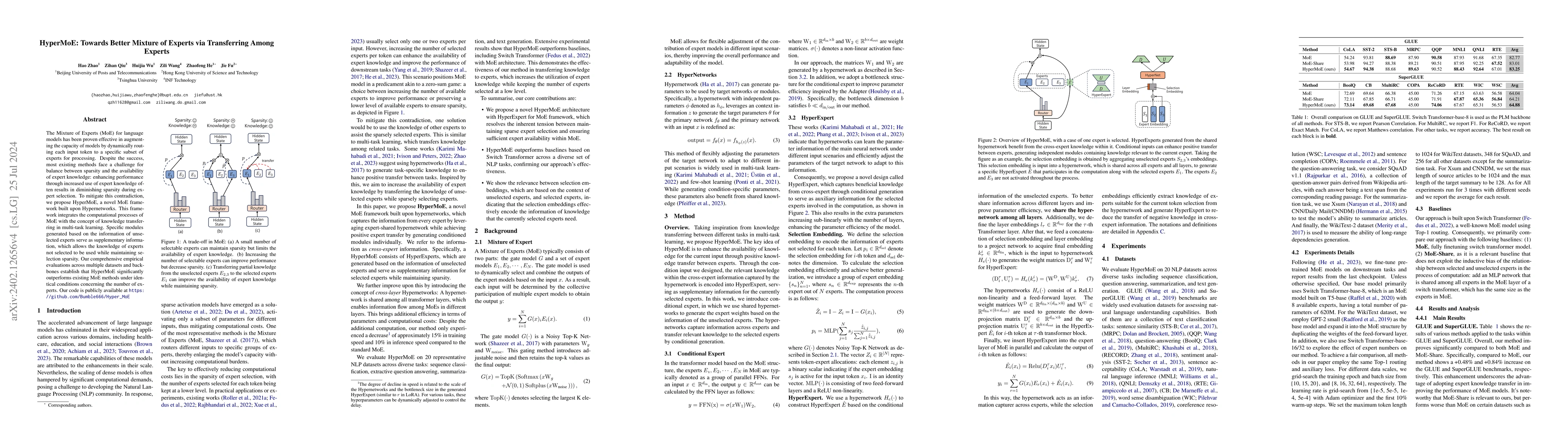 Thumbnail for HyperMoE: Towards Better Mixture of Experts via Transferring Among
  Experts