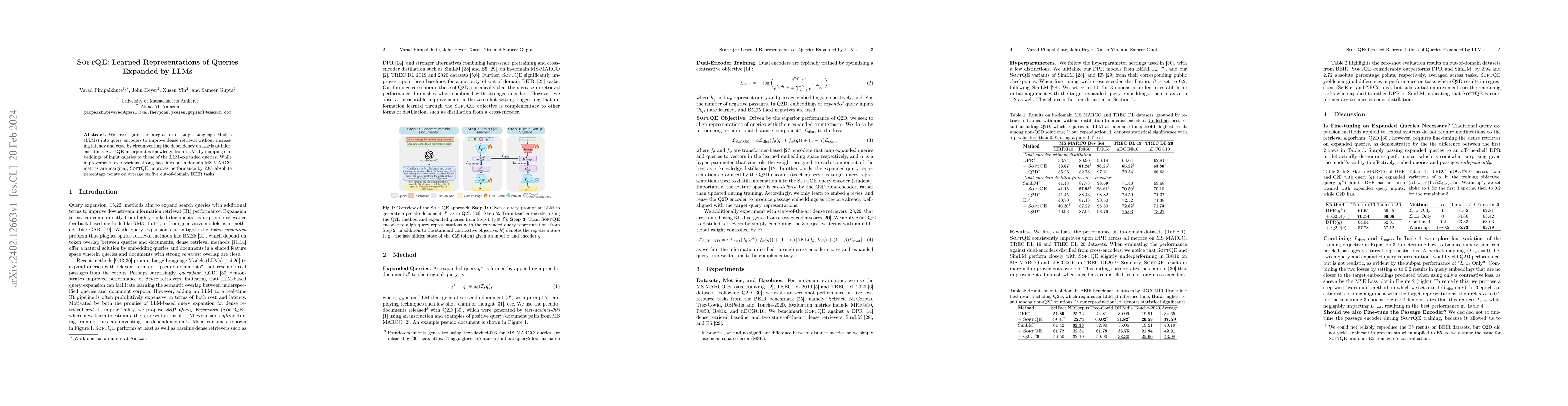 Thumbnail for SoftQE: Learned Representations of Queries Expanded by LLMs
