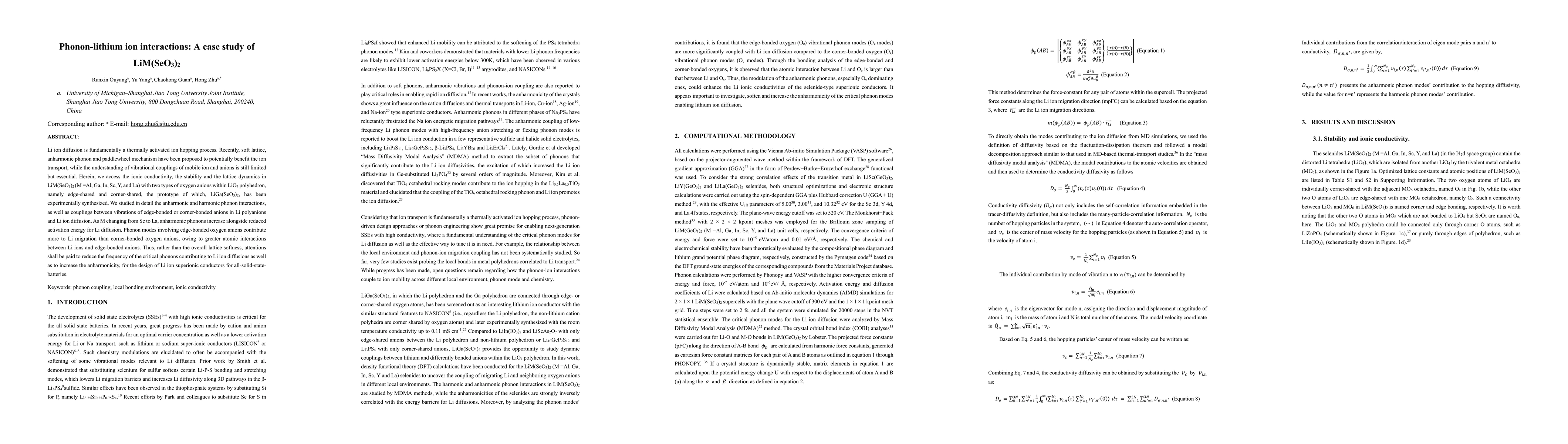 Thumbnail for Phonon-lithium ion interactions: A case study of LiM(SeO3)2