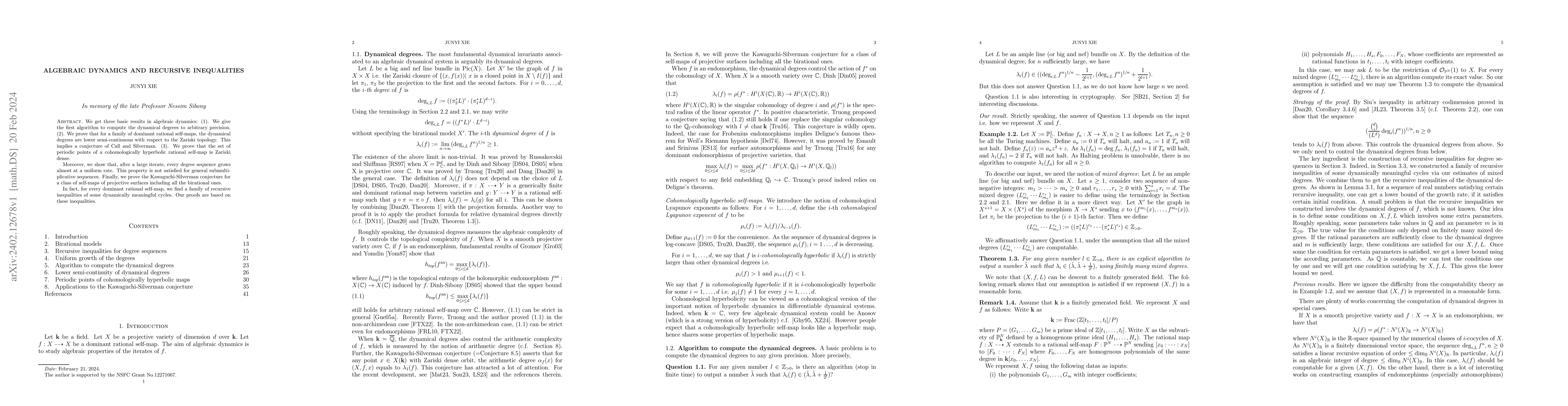 Thumbnail for Algebraic dynamics and recursive inequalities