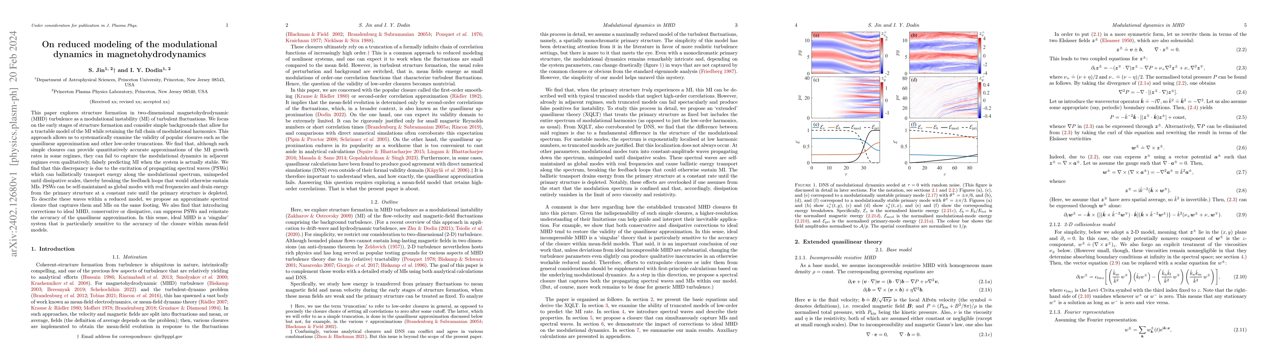 Thumbnail for On reduced modeling of the modulational dynamics in magnetohydrodynamics