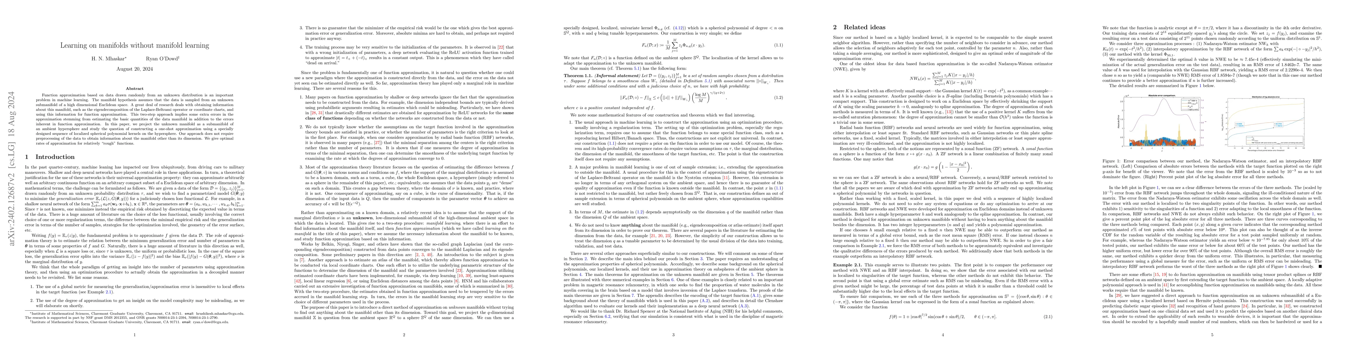 Thumbnail for Learning on manifolds without manifold learning