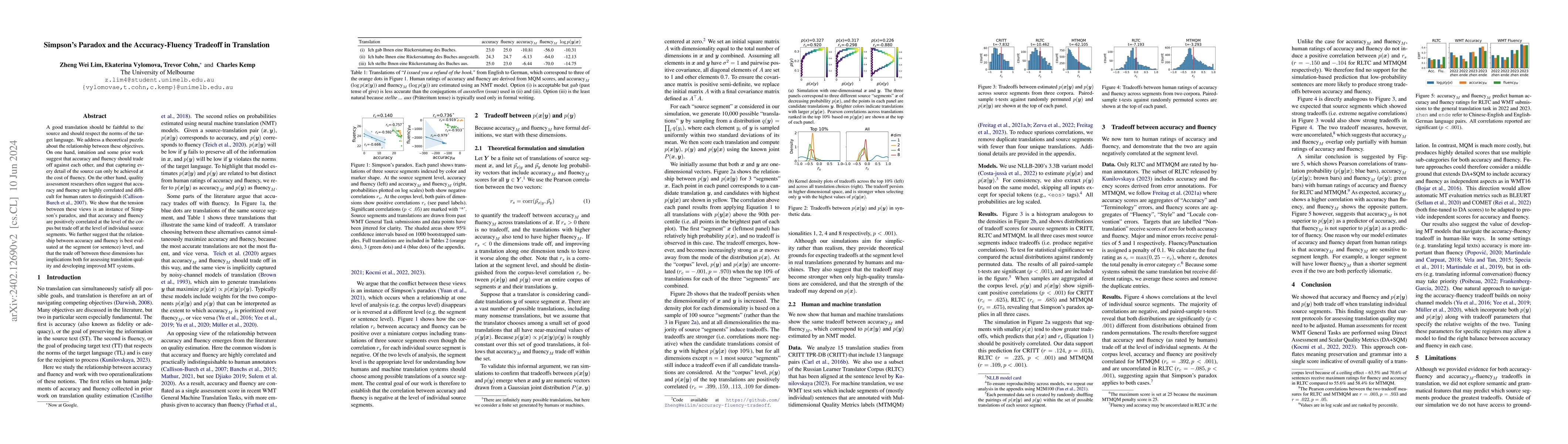 Thumbnail for Simpson's Paradox and the Accuracy-Fluency Tradeoff in Translation