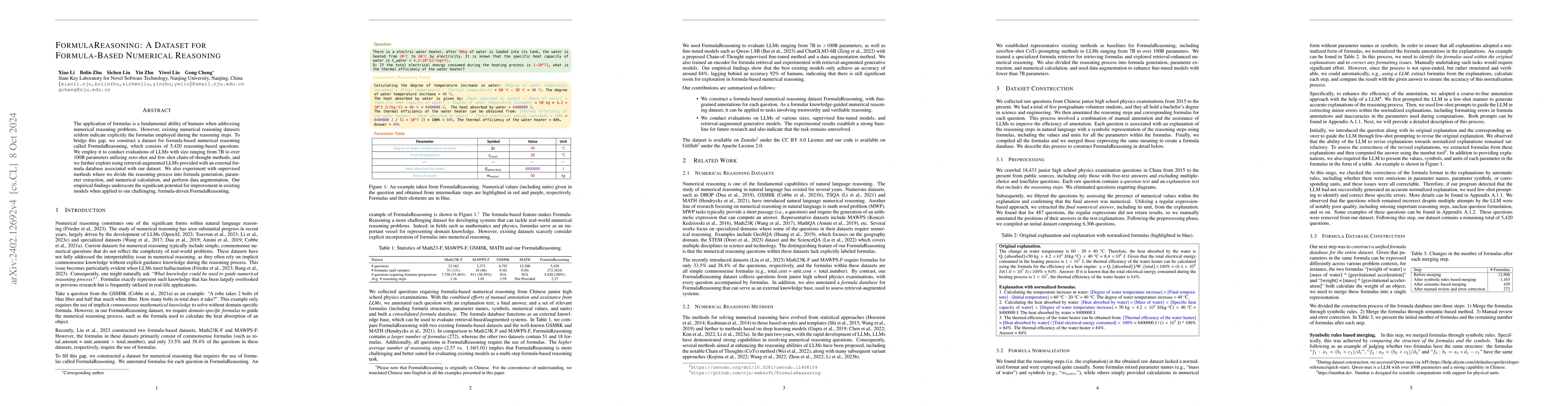 Thumbnail for FormulaReasoning: A Dataset for Formula-Based Numerical Reasoning
