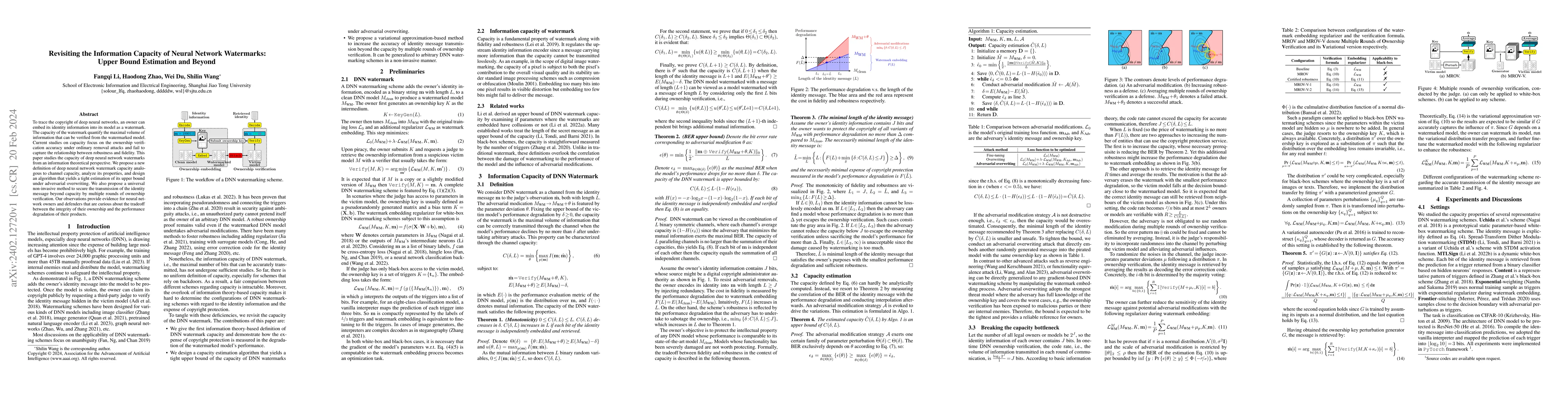 Thumbnail for Revisiting the Information Capacity of Neural Network Watermarks: Upper
  Bound Estimation and Beyond