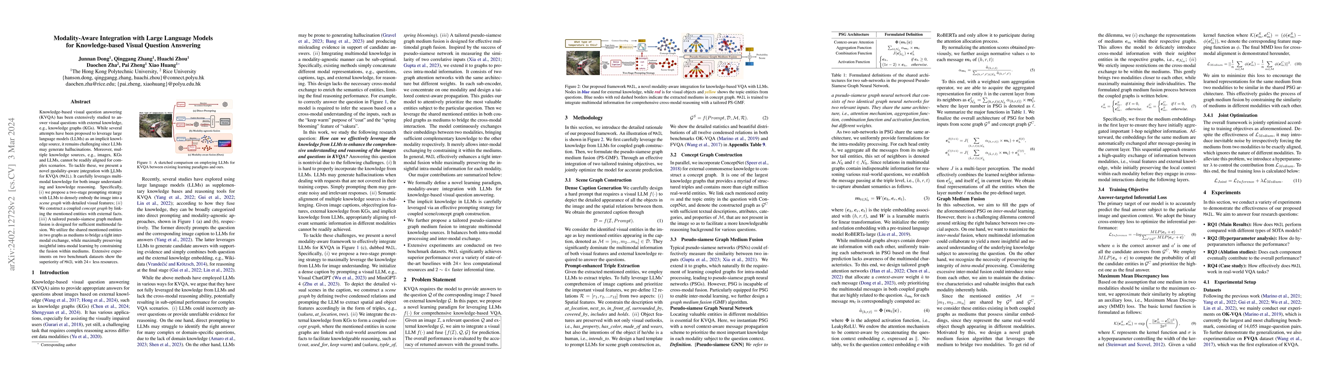 Thumbnail for Modality-Aware Integration with Large Language Models for
  Knowledge-based Visual Question Answering