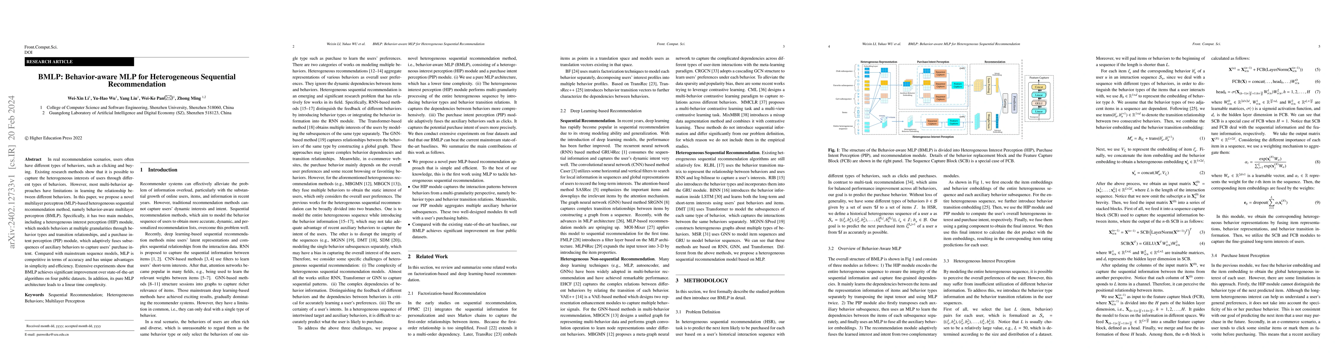 Thumbnail for BMLP: Behavior-aware MLP for Heterogeneous Sequential Recommendation