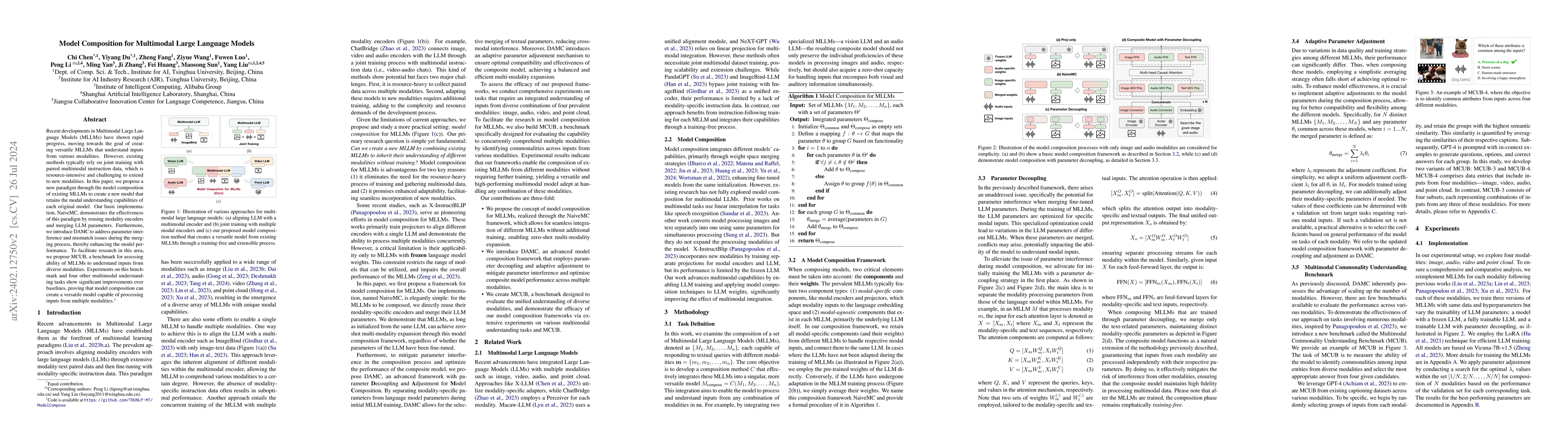 Thumbnail for Model Composition for Multimodal Large Language Models