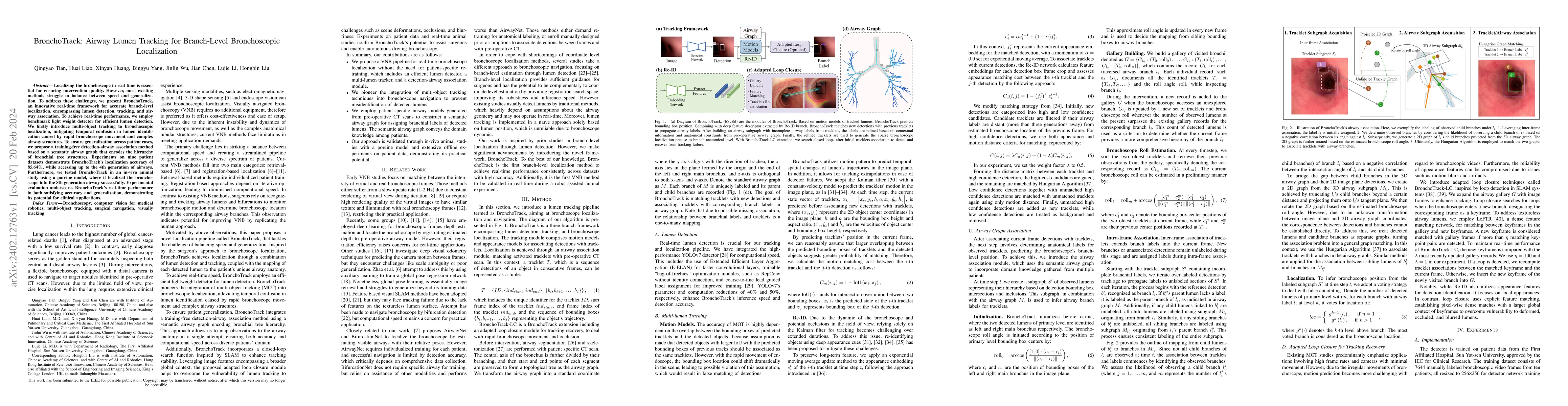 Thumbnail for BronchoTrack: Airway Lumen Tracking for Branch-Level Bronchoscopic
  Localization