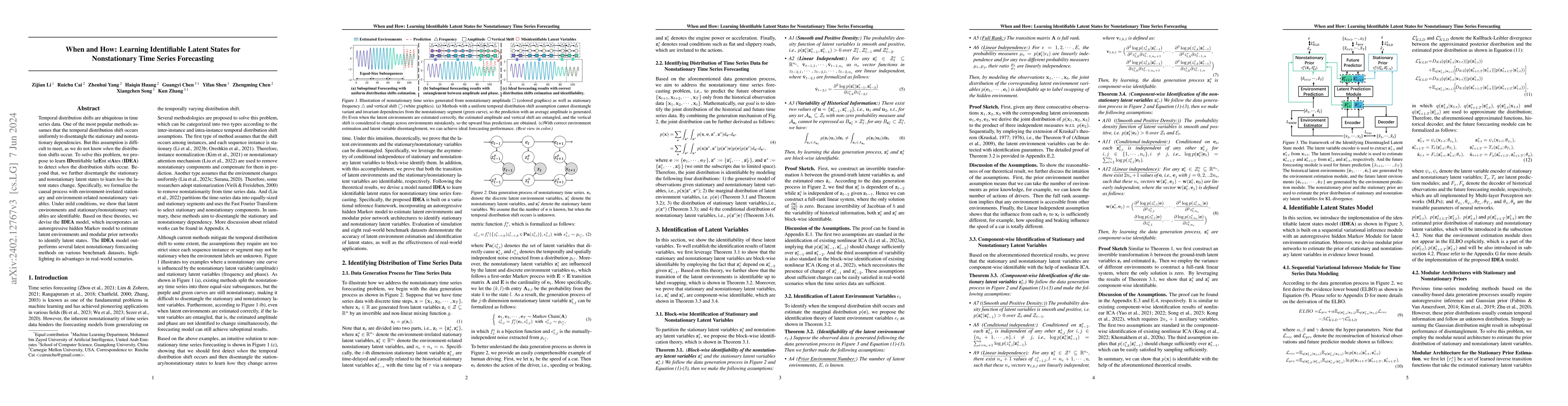 Thumbnail for When and How: Learning Identifiable Latent States for Nonstationary Time
  Series Forecasting