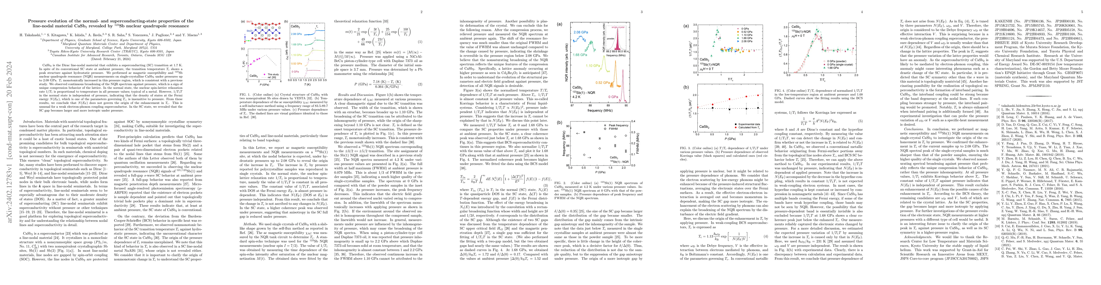 Thumbnail for Pressure evolution of the normal- and superconducting-state properties
  of the line-nodal material CaSb$_2$ revealed by $^{123}$Sb nuclear quadrupole
  resonance
