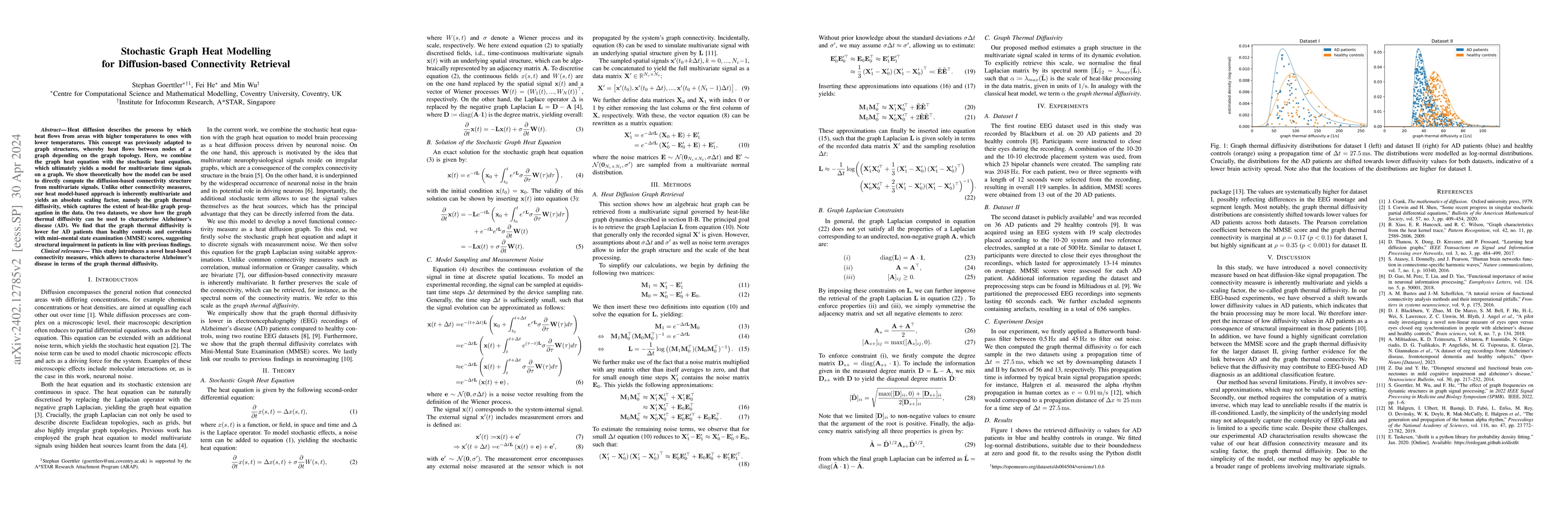 Thumbnail for Stochastic Graph Heat Modelling for Diffusion-based Connectivity
  Retrieval