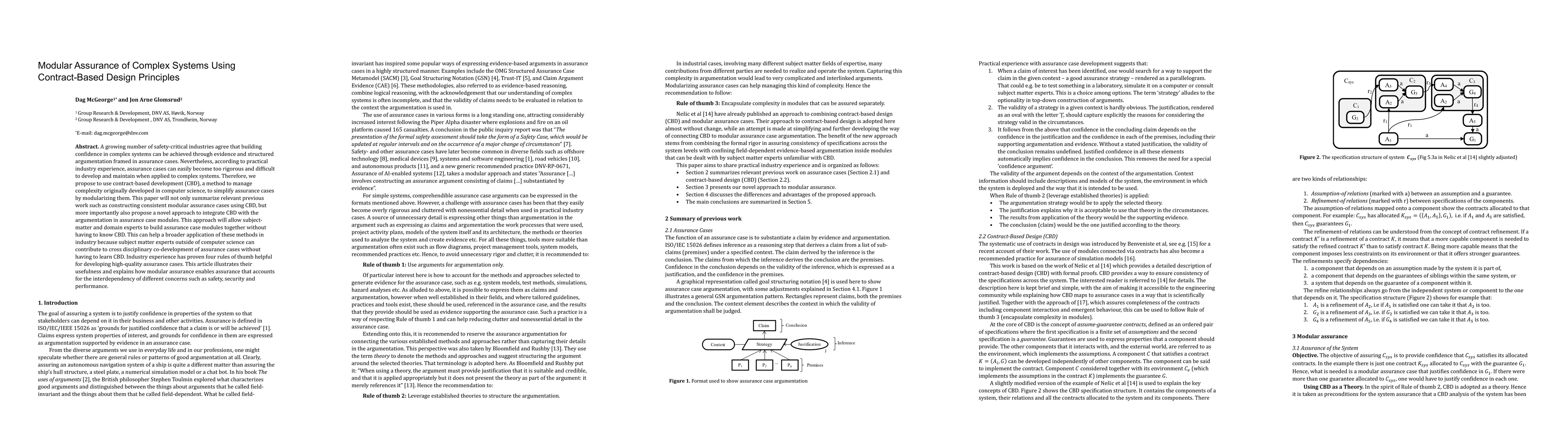 Thumbnail for Modular Assurance of Complex Systems Using Contract-Based Design
  Principles