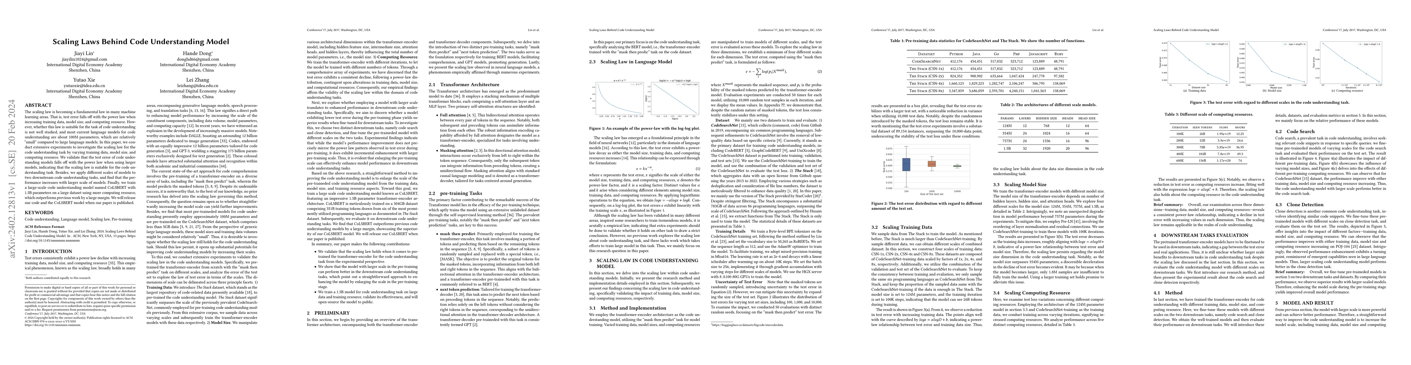Thumbnail for Scaling Laws Behind Code Understanding Model