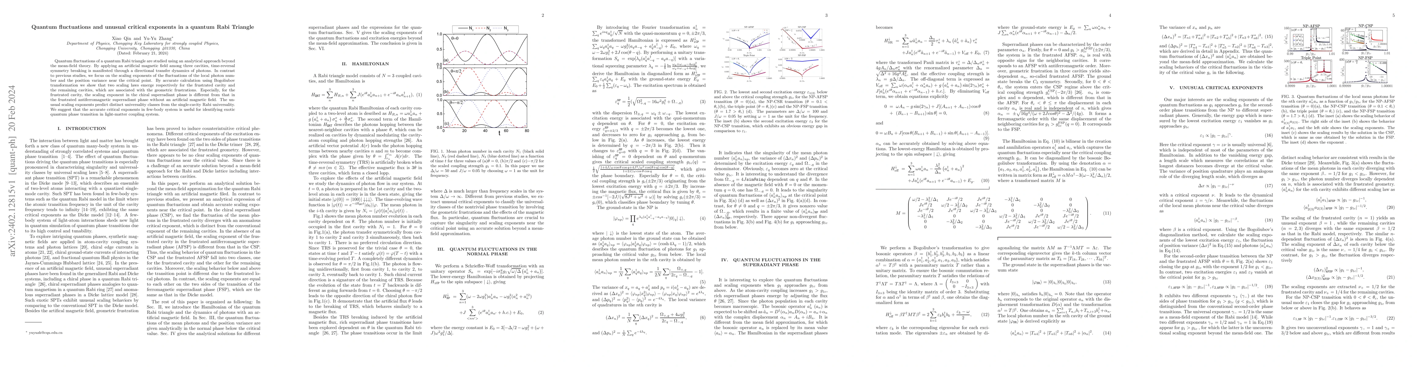 Thumbnail for Quantum fluctuations and unusual critical exponents in a quantum Rabi
  Triangle