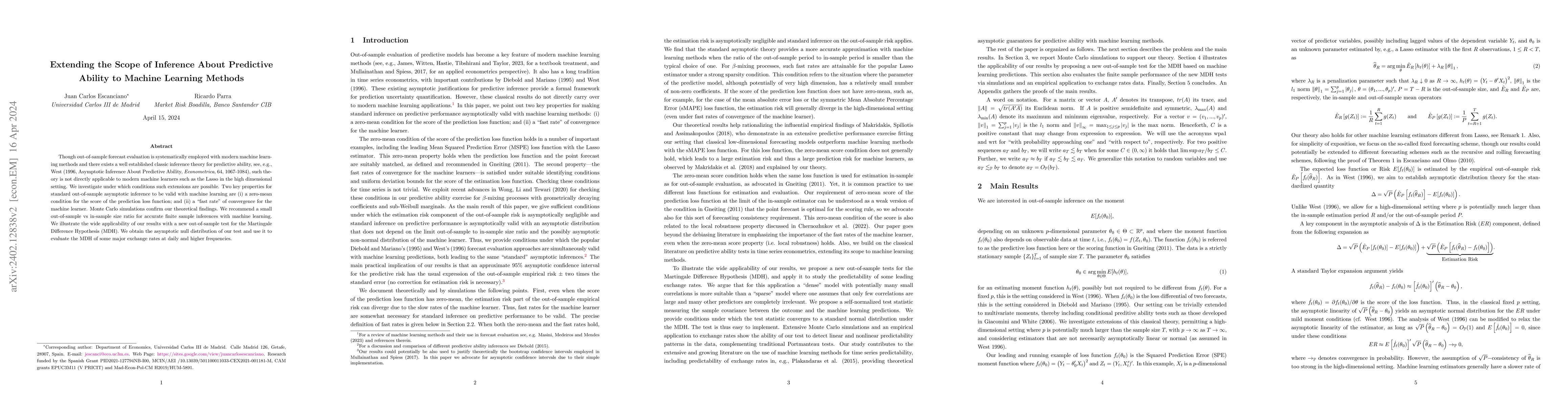 Thumbnail for Extending the Scope of Inference About Predictive Ability to Machine
  Learning Methods