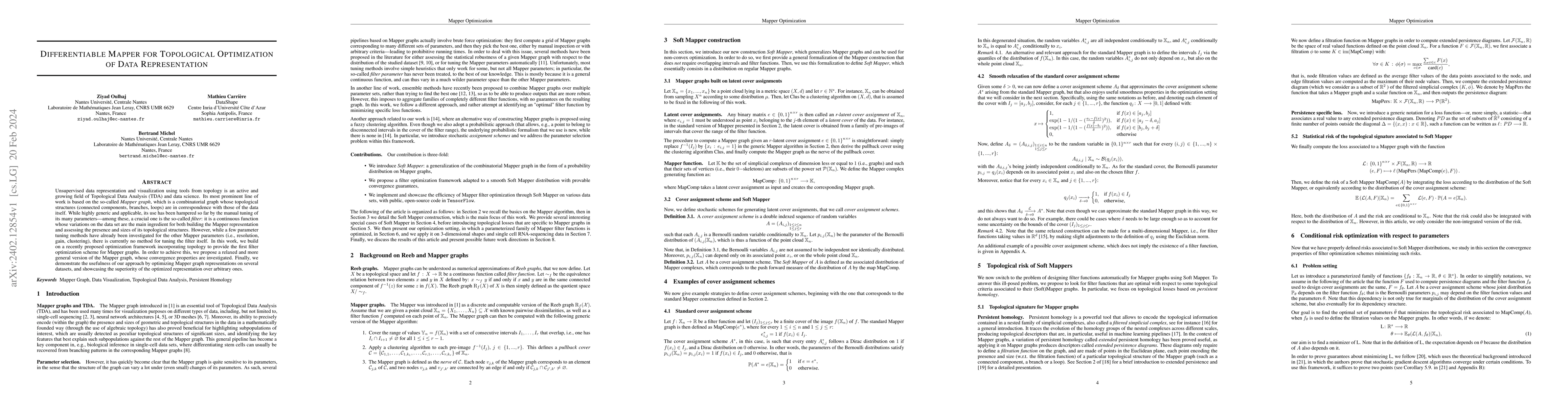 Thumbnail for Differentiable Mapper For Topological Optimization Of Data
  Representation