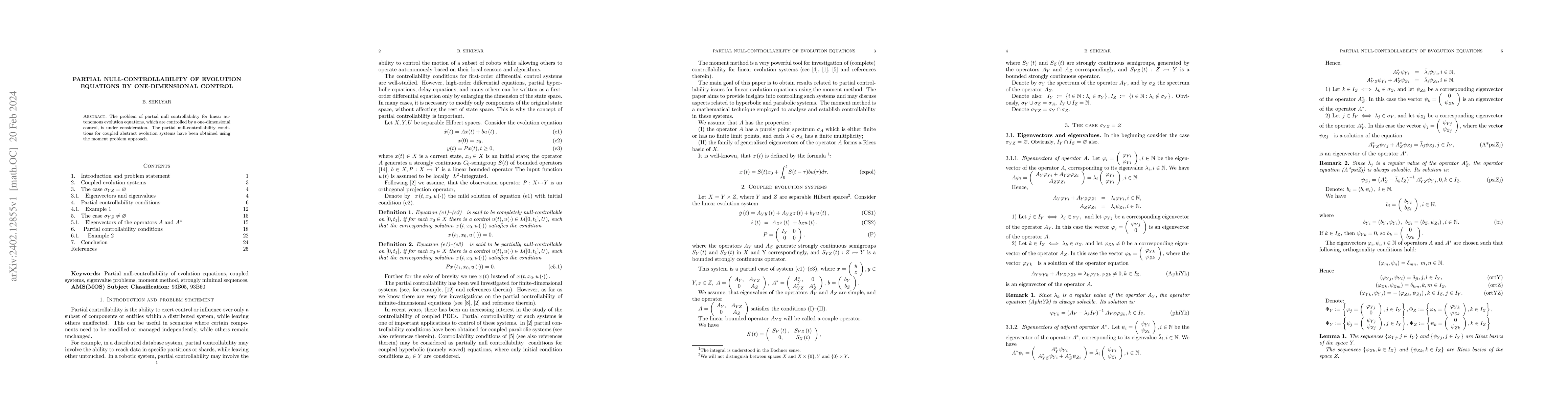 Thumbnail for Partial null-controllabiliy of evolution equations by one-dimensional
  control